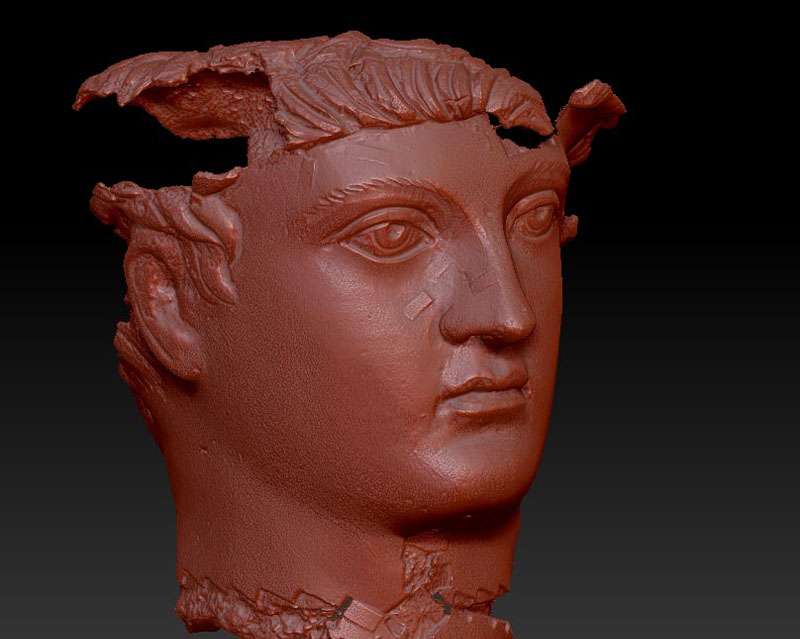 Roman bronze head 3D scanning