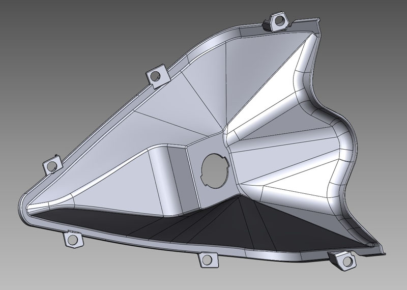 Headlight STEP file (Reverse engineering - Front View) reverse engineering front
