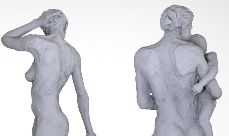 statue 3D scanning close up