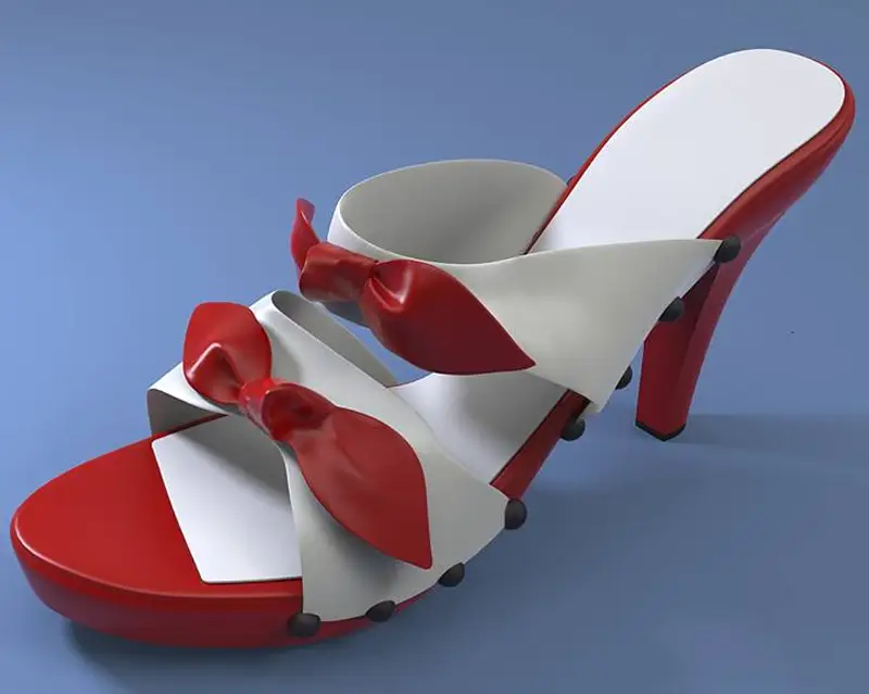Platform Heeled Sandal 3D Rendering