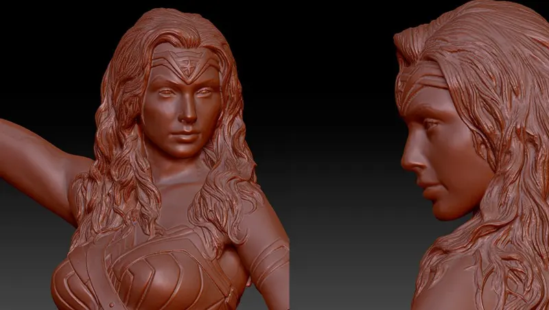 wonder woman sculpture 3D scanning