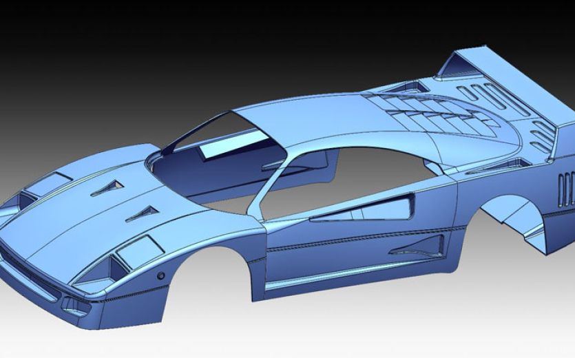 Ferrari F40 CAD reverse engineering from polymesh STL