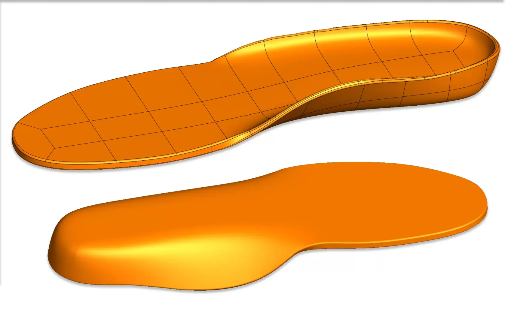 insole reverse engineering from 3D scan STL to STEP file