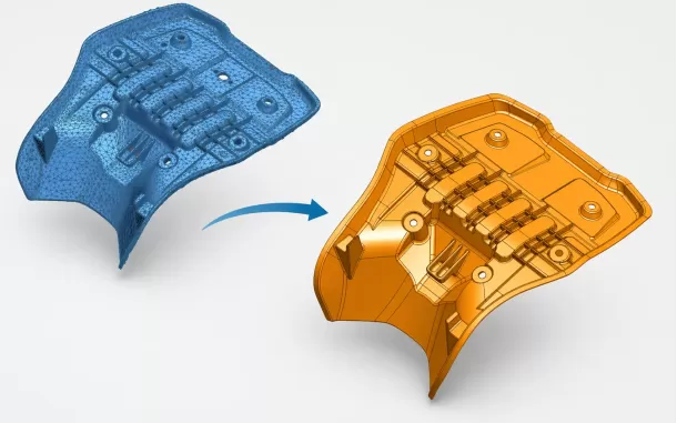 motorcycle saddle CAD reverse engineering